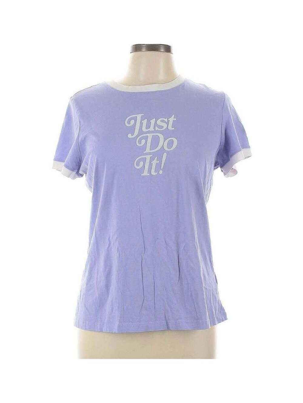 Nike Sportswear Women's Retro Femme Just Do It Ringer Tee T-Shirt Lilac, Large